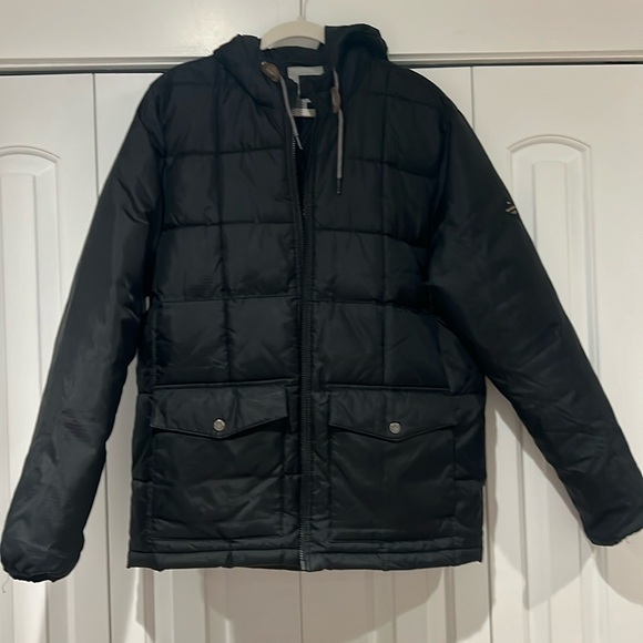Quicksilver men’s puffy‎ jacket with hood. Like new size large - Picture 1 of 7